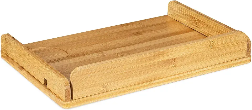 Navaris klembaar tafeltje voor aan het bed - Bamboe plank voor bedframe - Bedtafeltje voor boeken, telefoon, oplader - Nachtkastje - Bedplank, gebruikt tweedehands  