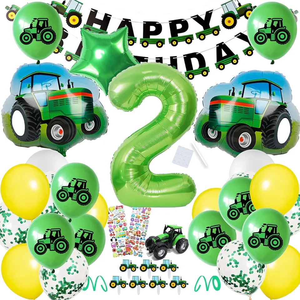 Verjaardagsdecoratie voor jongens, tractor, luchtballon, decoratie, kinderverjaardag, folieballon, babyshower, jongens., gebruikt tweedehands  