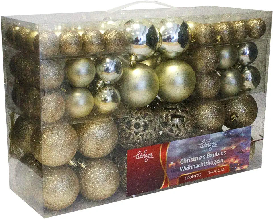 Wohaga Kerstballen, 100 stuks, kerstballen, boomversiering, kerstboomversiering, boomballen tweedehands  