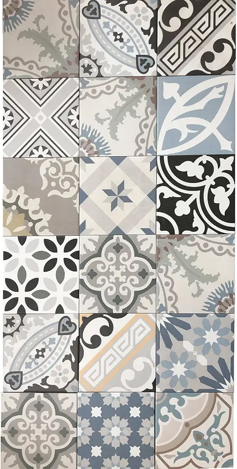 Casa-Moro Mediterrane keramische tegels patchwork 20x20 cm geglazuurde fijn- & steengoed in cementlook | wandtegels & vloertegels | Mooie decoratie voor de keuken hal badkamer | PWR5918 tweedehands  