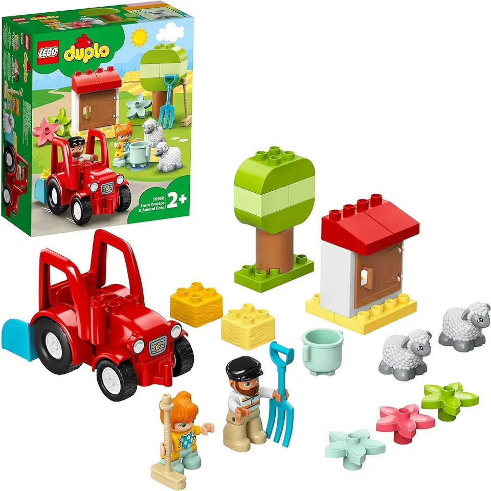 LEGO 10950 DUPLO Town Boerderij Tractor & Dierenverzorging Speelgoed met Figuren van Schapen en Boeren voor Kinderen vanaf 2 Jaar tweedehands  