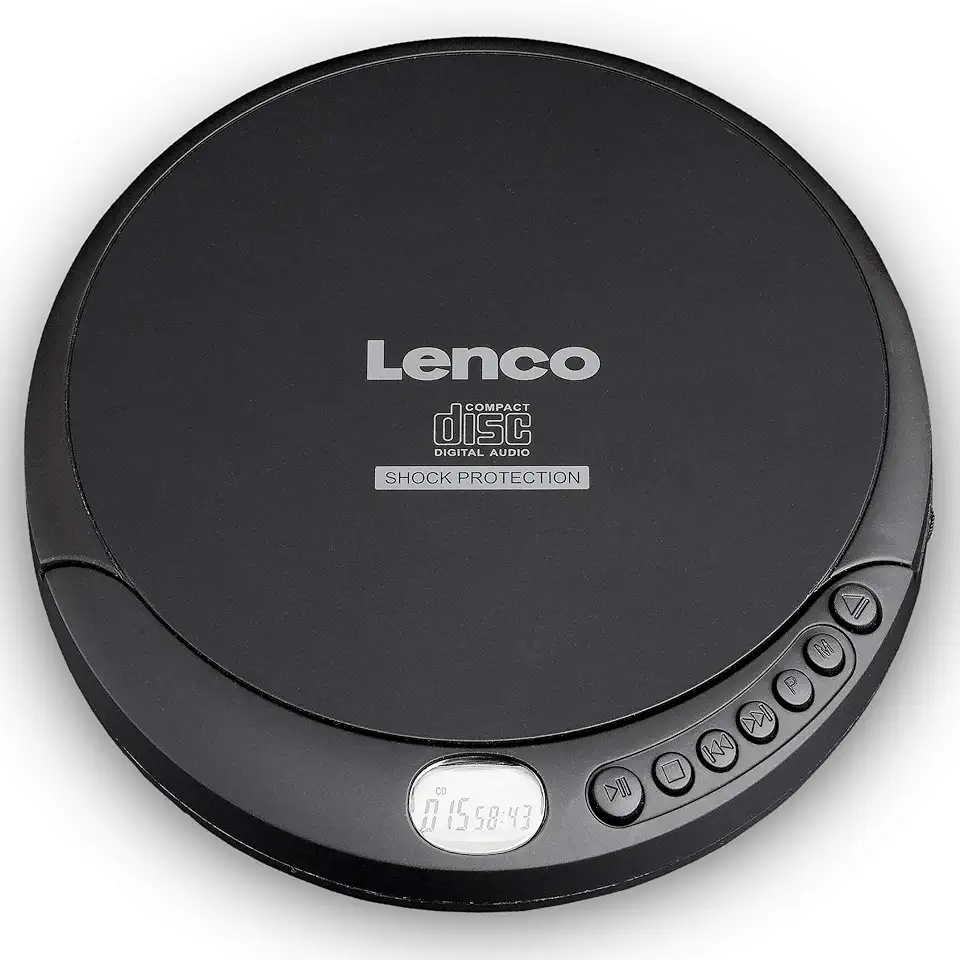 Lenco CD-speler CD-200 Discman met LCD-display, batterij- en netfunctie, inclusief stereo hoofdtelefoon, USB-oplaadkabel, zwart tweedehands  