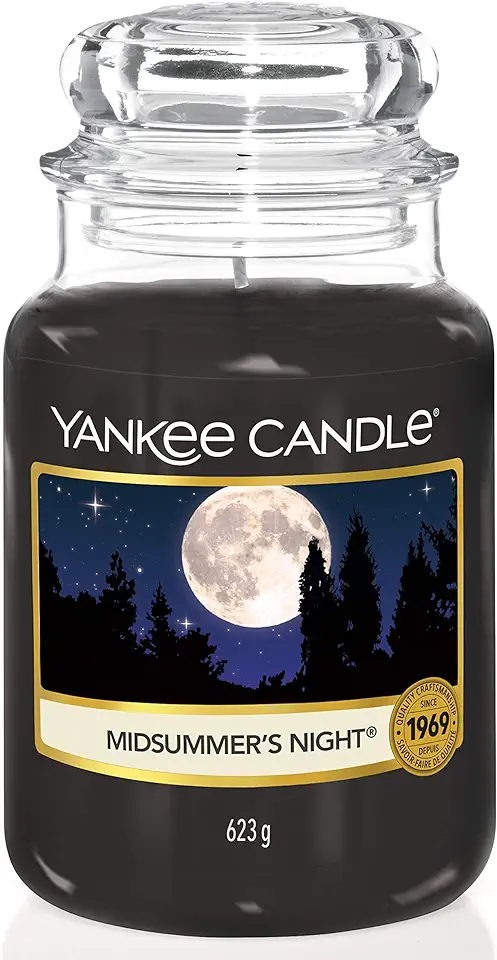 Yankee Candle Stort Doftande Ljus, Midsommarnatt, Upp Till 150 Timmar Bränntid, Svart, begagnade till salu  