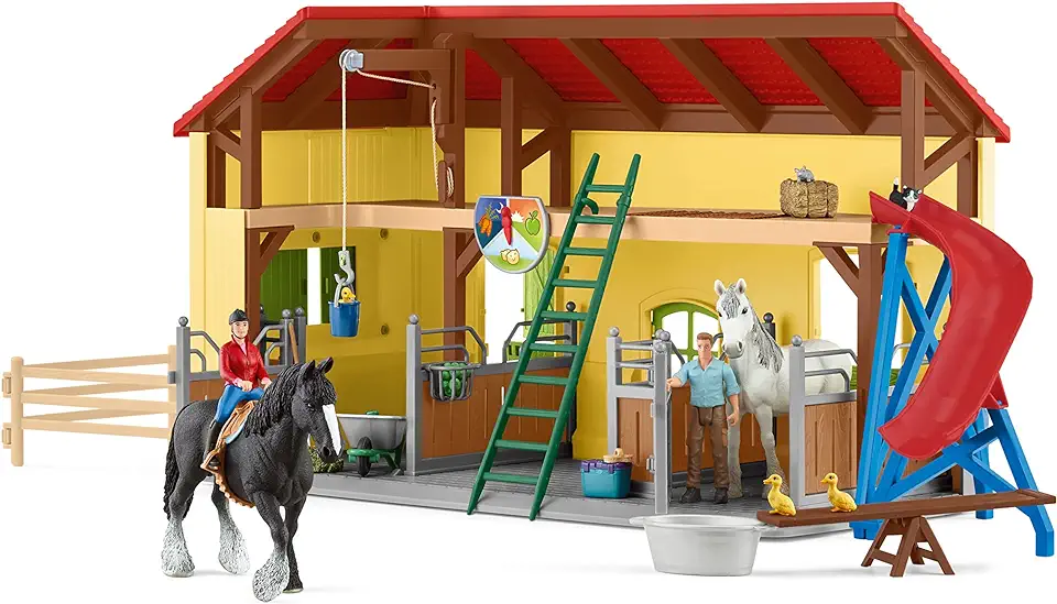 SCHLEICH 42485 Farm World - Paardenstal - Speelfigurenset - Kinderspeelgoed voor Jongens en Meisjes - 3 tot 8 jaar - 31 Onderdelen tweedehands  