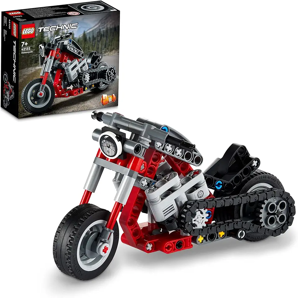 LEGO 42132 Technic Motor, 2-in-1 Modelbouwset, Motor Speelgoed, Cadeau-idee voor Jongens en Meisjes vanaf 7 Jaar, Motorfiets tweedehands  