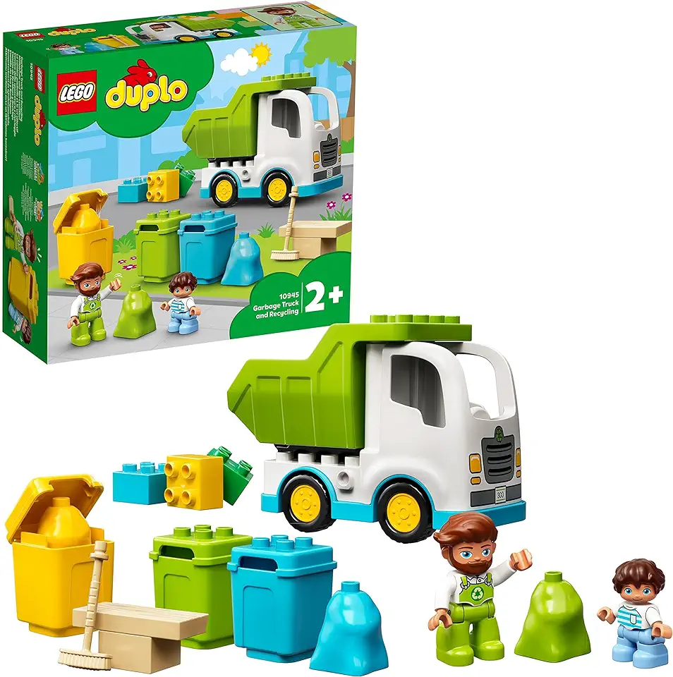 Gebruikt, LEGO 10945 DUPLO Town Vuilniswagen en Recycling Vrachtwagen Speelgoed voor Kinderen Peuters van 2+ Jaar, Educatieve Set tweedehands  