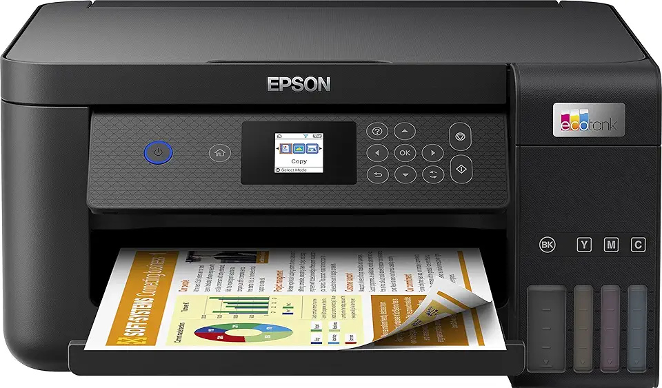 Epson EcoTank ET-2850 3-in-1 inkjet, multifunctioneel apparaat (kopieerapparaat, scanner, printer, DIN A4, duplex, WiFi, display, USB 2.0), groot inktreservoir, hoog bereik, lage paginakosten, zwart tweedehands  
