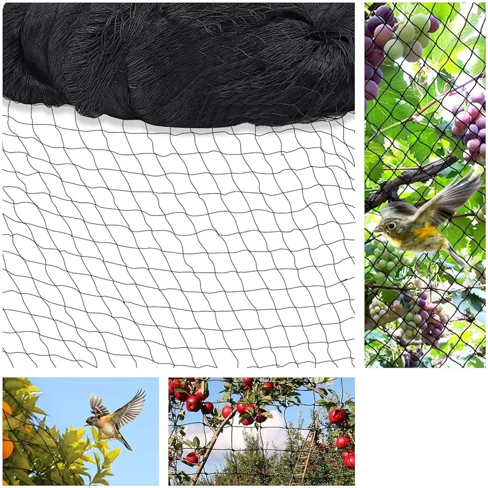 15 m x 15 m vogelbeschermingsnet, vogelnet, plantennet, vijvernet, net voor tuin, balkon of vijver, kersenboom, maaswijdte 5 x 5 cm grote gaten tweedehands  