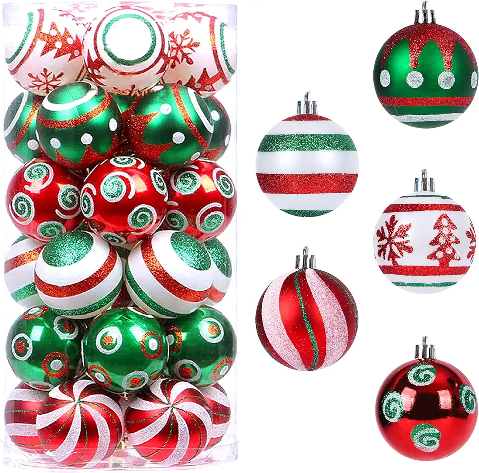 30 stuks kerstballen, 6 cm, kerstballen, boomversiering, kerstboomballen, kerstboomversiering, kerstboomballen, kerstversiering voor kerstdecoraties tweedehands  