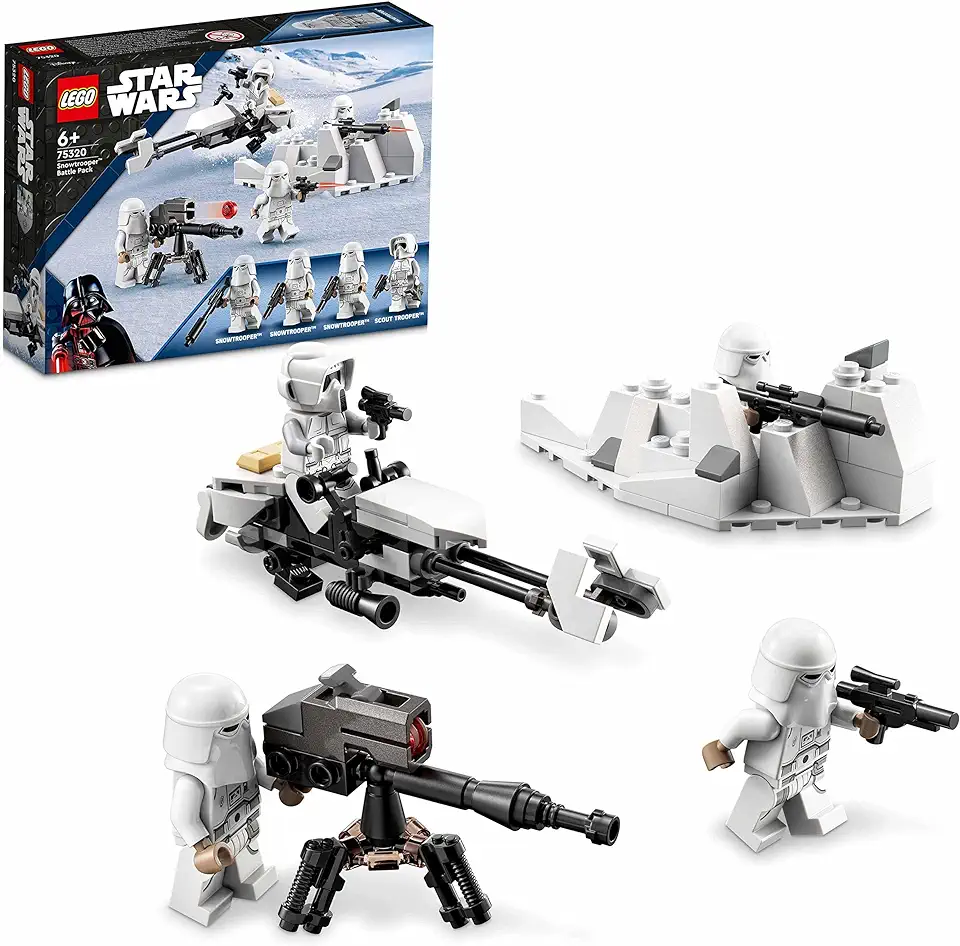 LEGO 75320 Star Wars Snowtrooper Battle Pack-set met 4 Figuren, Blasterguns en Speederbike, Speelgoed voor Jongens en Meisjes vanaf 6, Cadeau Idee tweedehands  