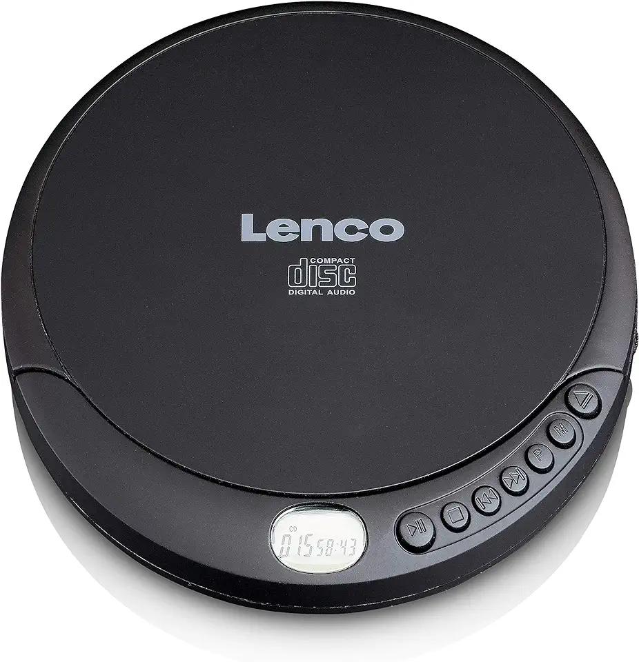 Lenco CD-010 draagbare CD-speler Walkman discman met hoofdtelefoon en micro USB-oplaadkabel, zwart tweedehands  
