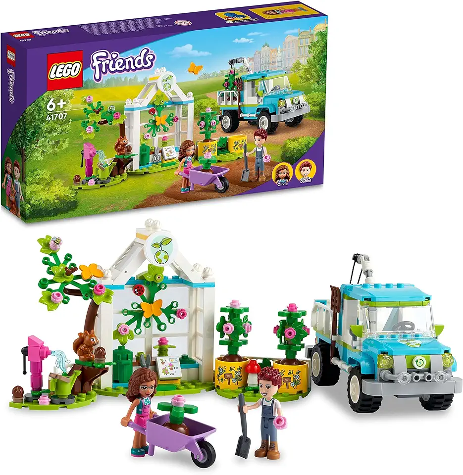 LEGO 41707 Friends Bomenplantwagen Bloementuin Bouwspeelgoed met Auto en Dierenfiguren, Natuurset voor Kinderen vanaf 6 Jaar tweedehands  