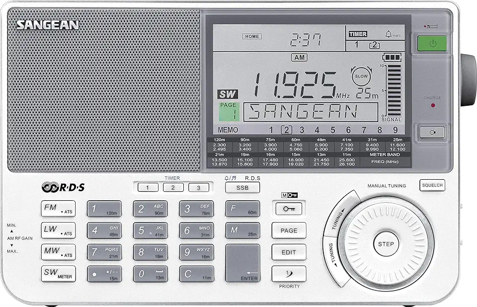 Sangean ATS-909X wereldontvanger, draagbare digitale radio FM - wit tweedehands  