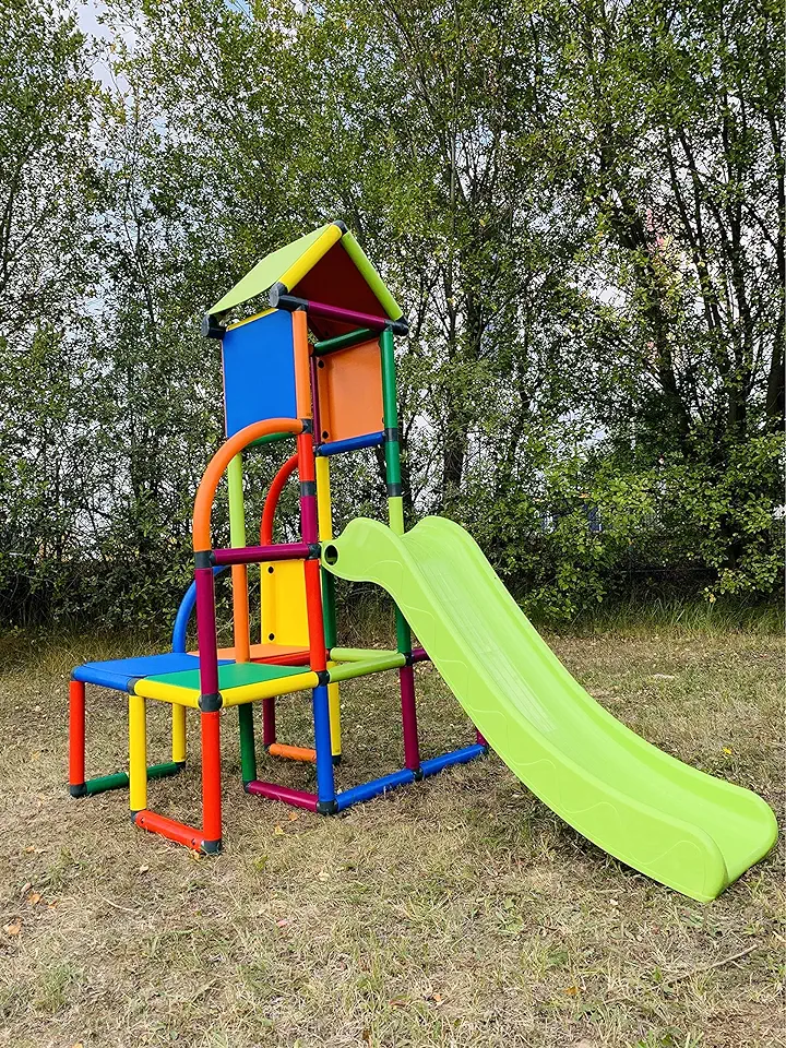 move and stic Toni speeltoren / speelhuis klimtoren met glijbaan voor peuters voor kinderkamer of speelkamer net zo geschikt als in de tuin tweedehands  