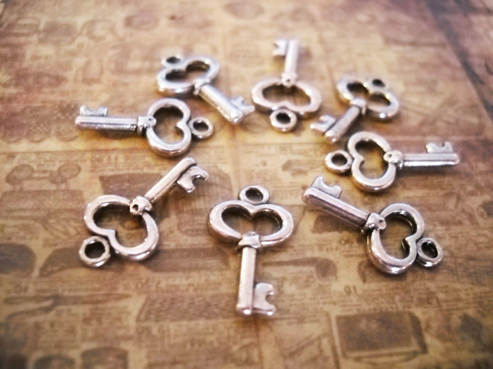 Silver key charms for sale  USA