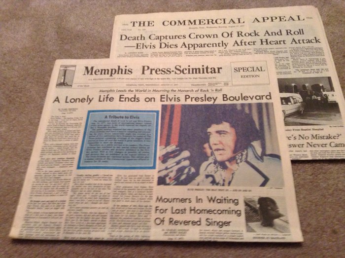 Elvis presley newspapers for sale  