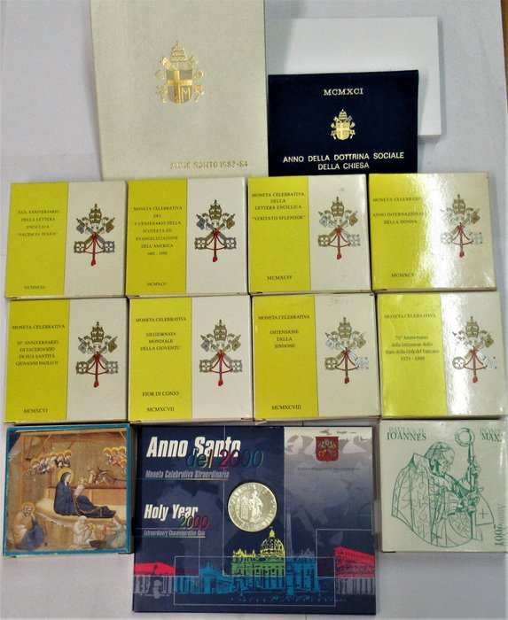 Vaticano. Giovanni Paolo II (1978-2005). Serie completa  500/2000 Lire - FDC - 1983/2001 usato  