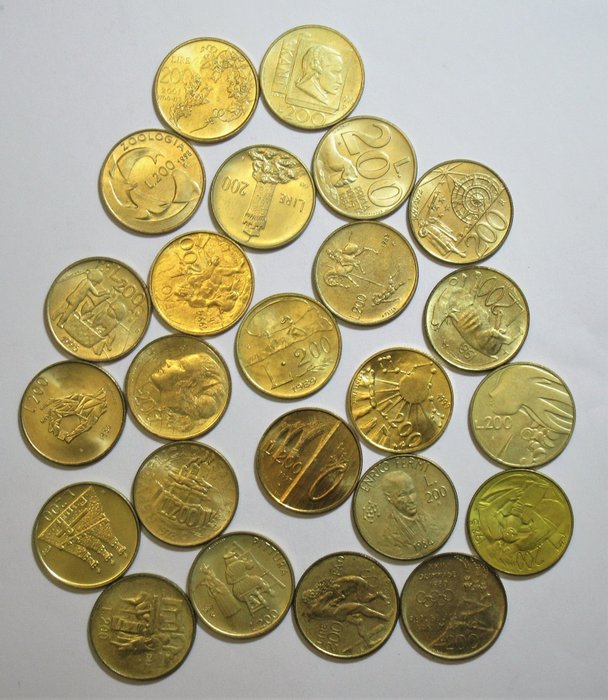 San Marino. 200 Lire Serie Completa 1978-2001 Monete dal mondo Monete italiane usato  
