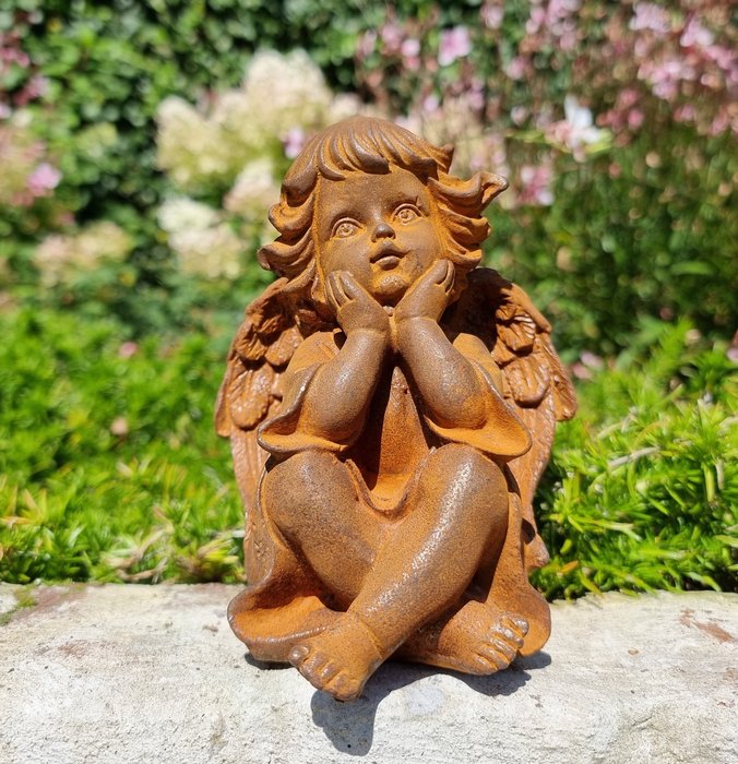 Figurine cherub iron for sale  
