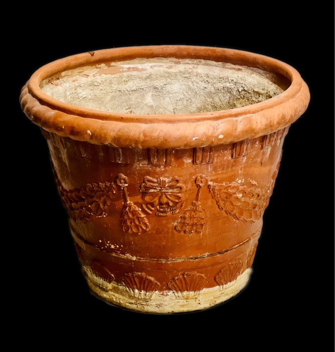 Grande fioriera per ghirlande toscane - Terracotta - metà del XX secolo Antiquariato Oggetti usato  