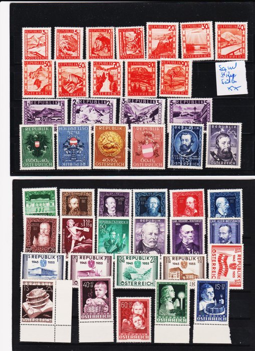 Austria 1947/1953 - Collection Second Republic, MNH - Michelkatalog  864-1001 Francobolli usato  