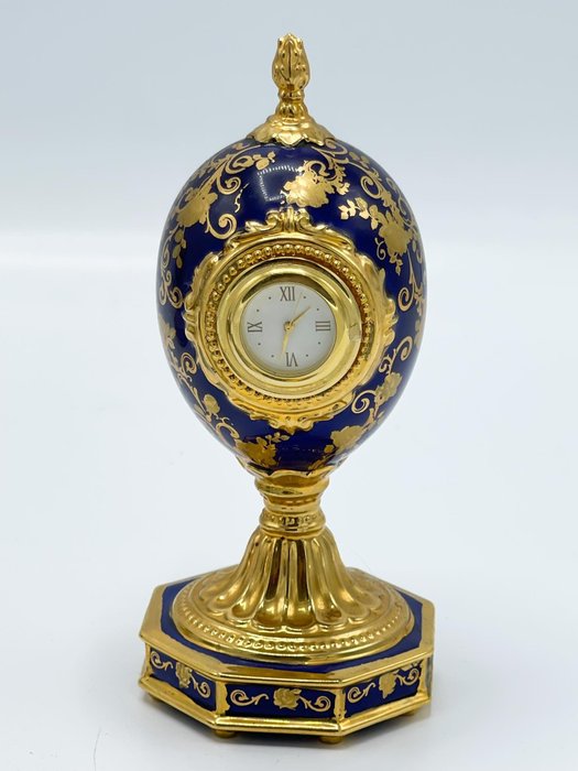 House of Faberge - Franklin Mint - Orologio ufficiale a forma di uovo con bouquet di rose usato  