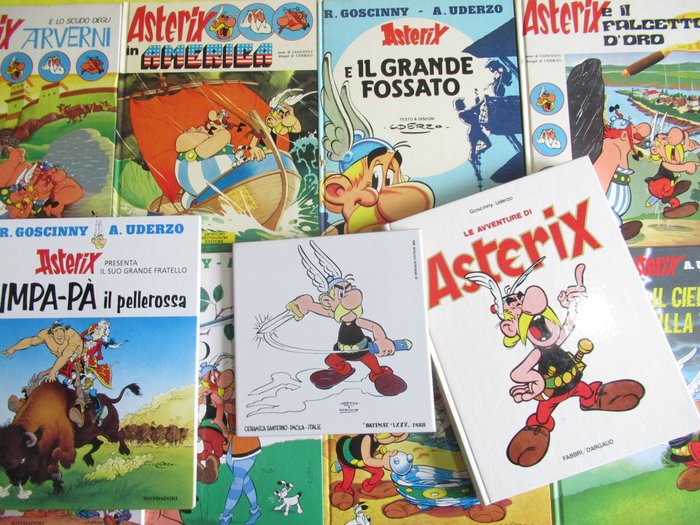 Asterix lotto nn. 11 Cartonati Mondadori Umpa-Pa' Prime Edizioni - 1969 + Gadget Ceramica usato  
