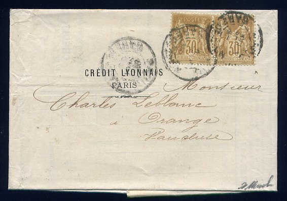 1893 rare lettre d'occasion  