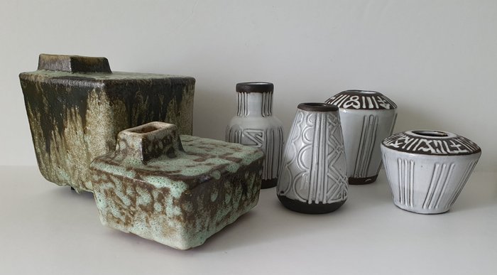 Pieter Groeneveldt & Mobach - Vasi (6) - Terracotta Oggetti decorativi Oggetti di ceramica usato  