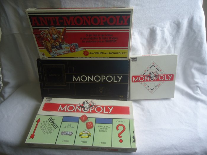 Parker, Miro Meccano et Ferriot Productions - 4 giochi da tavolo Monopoli - 1980-1989 usato  
