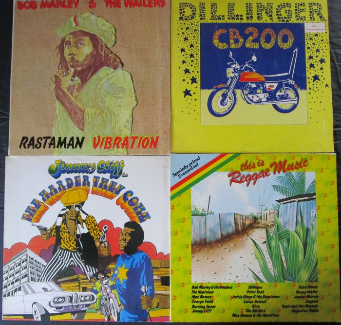 Bob Marley - Dillinger - Jimmy Cliff - The Harder they come - 4 Albums Roots Reggae Lot usato  