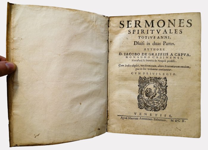 Giacomo Graffi - Sermones Spirituales Totius Anni - 1610 Libri Libri antichi e rari (pre-1700) usato  