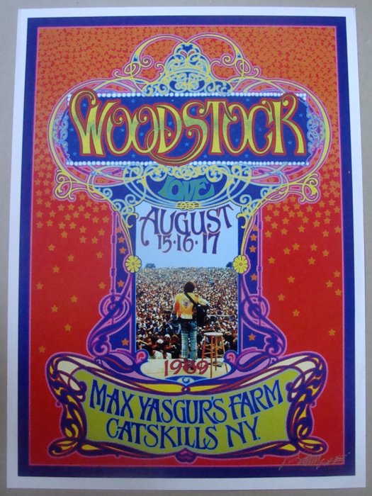 Woodstock related lithograph for sale  