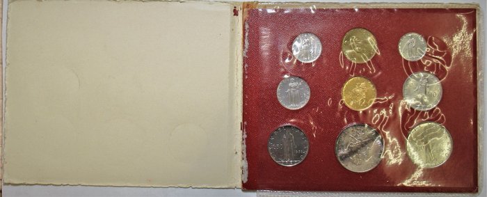 Vaticano. Pio XII (1939-1958). Serie divisionale anno 1958 con 100 lire in oro FDC Monete usato  