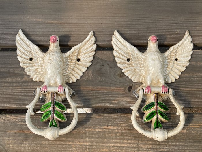 Coppia di 2 ornamenti da parete colomba / piccione | Decorazione domestica | arredamento usato  