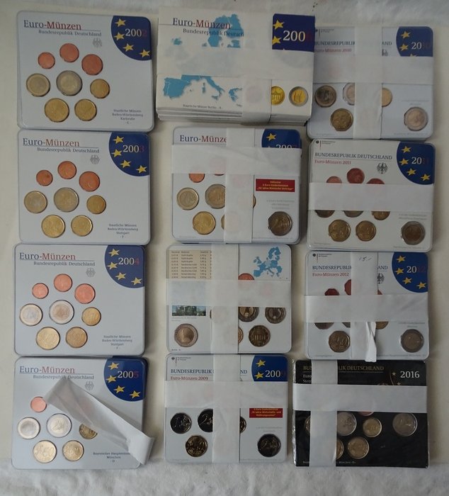 Germania. Year Set 2002/2019 (65 sets) Monete dal mondo Monete euro usato  