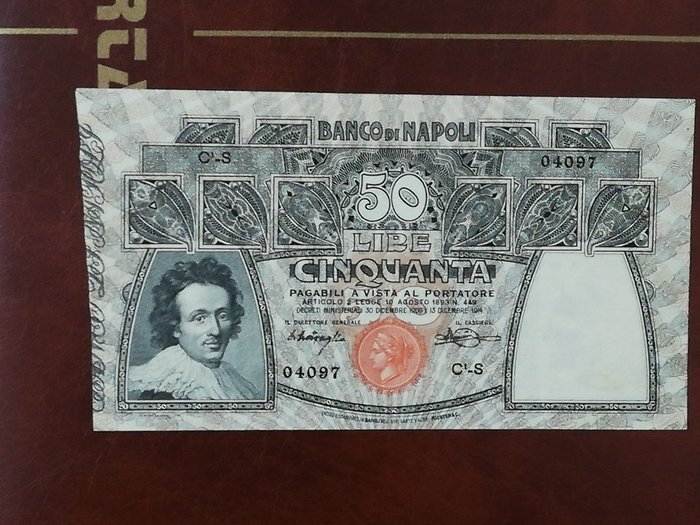 Italia - 50 Lire 13/12/1914 "Rosa" - Gigante BN 6E; Pick S-856 Banconote Banconote usato  