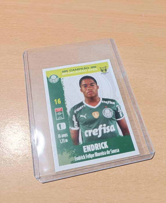 Panini - Palmeiras Campeonão Brasileirão 2022 - Endrick #24 Rookie Adesivo - 2022 Panini usato  