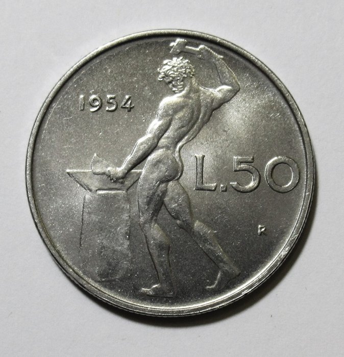 Italia, Repubblica Italiana. 50 Lire 1954 Monete dal mondo Monete italiane usato  