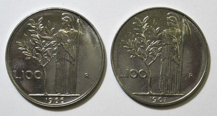 Italia, Repubblica Italiana. 100 Lire 1966/67 Monete dal mondo Monete italiane usato  