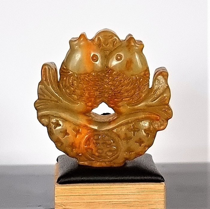 Amuleto - Buon auspicio - I due pesci d'oro - Ashtamangala - Felicità, fertilità e abbondanza usato  