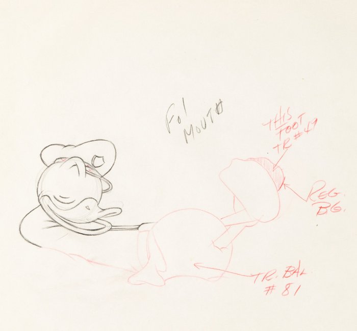 Donald Duck - « Officer Duck » Original Animation Drawing of 1939 ! (Walt Disney). Film,, usato usato  