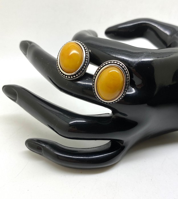 Amber cufflinks genuine for sale  