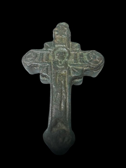 Byzantine bronze cross usato  