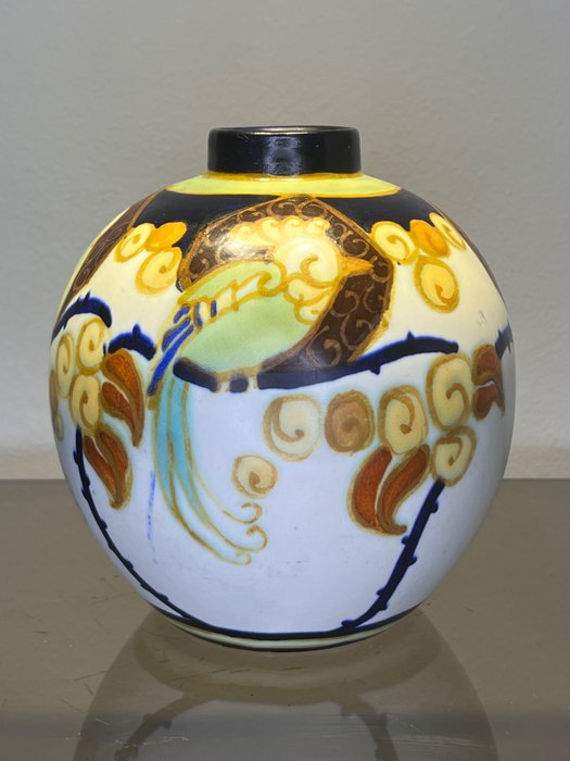Charles Catteau - Keramis Boch, Boch Frères, Keramis - Vaso a sfera con scollo tondo Art usato  