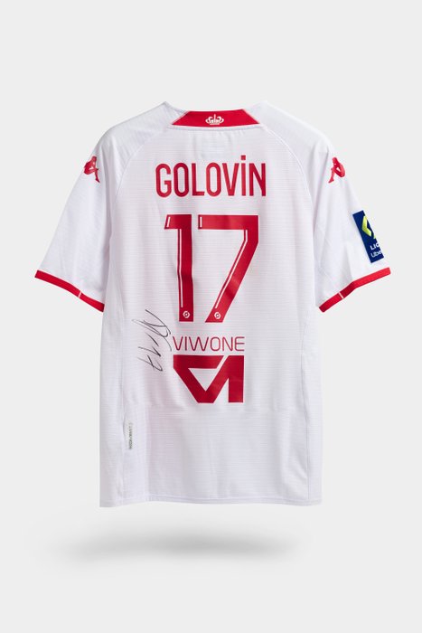 AS Monaco vs. PSG - Ligue 1 - Aleksandr Golovin - Maglia indossata e autografata Cimeli, usato usato  