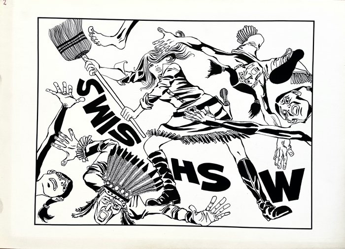 Crepax, Guido - original illustration "Swish" Fumetti Artist Alley fumetto usato  
