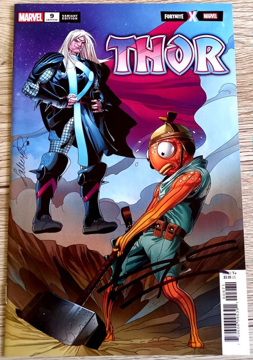 Thor #9 "Fortnite X Marvel " S. Larroca Cover Variant !!! - Signed By story creator Donny usato  
