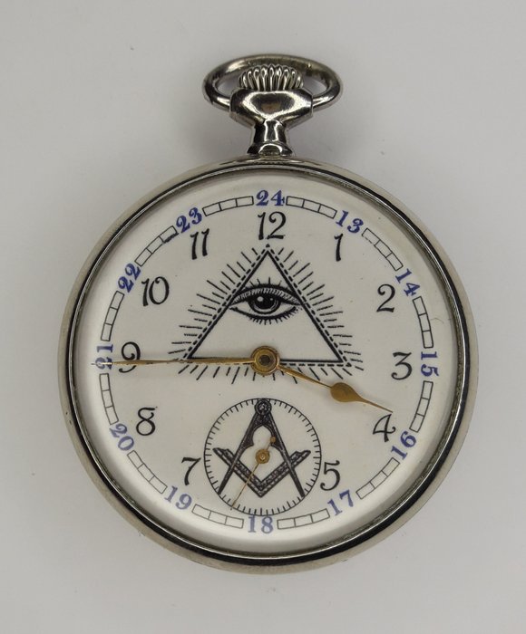 Alpina - "Steel Masonic" - Pocket watch  NO RESERVE PRICE - Unisex - 1901-1949 Orologi usato  