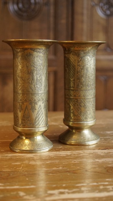 Coppia di vasi (2) - Rame Oggetti decorativi Brocante usato  